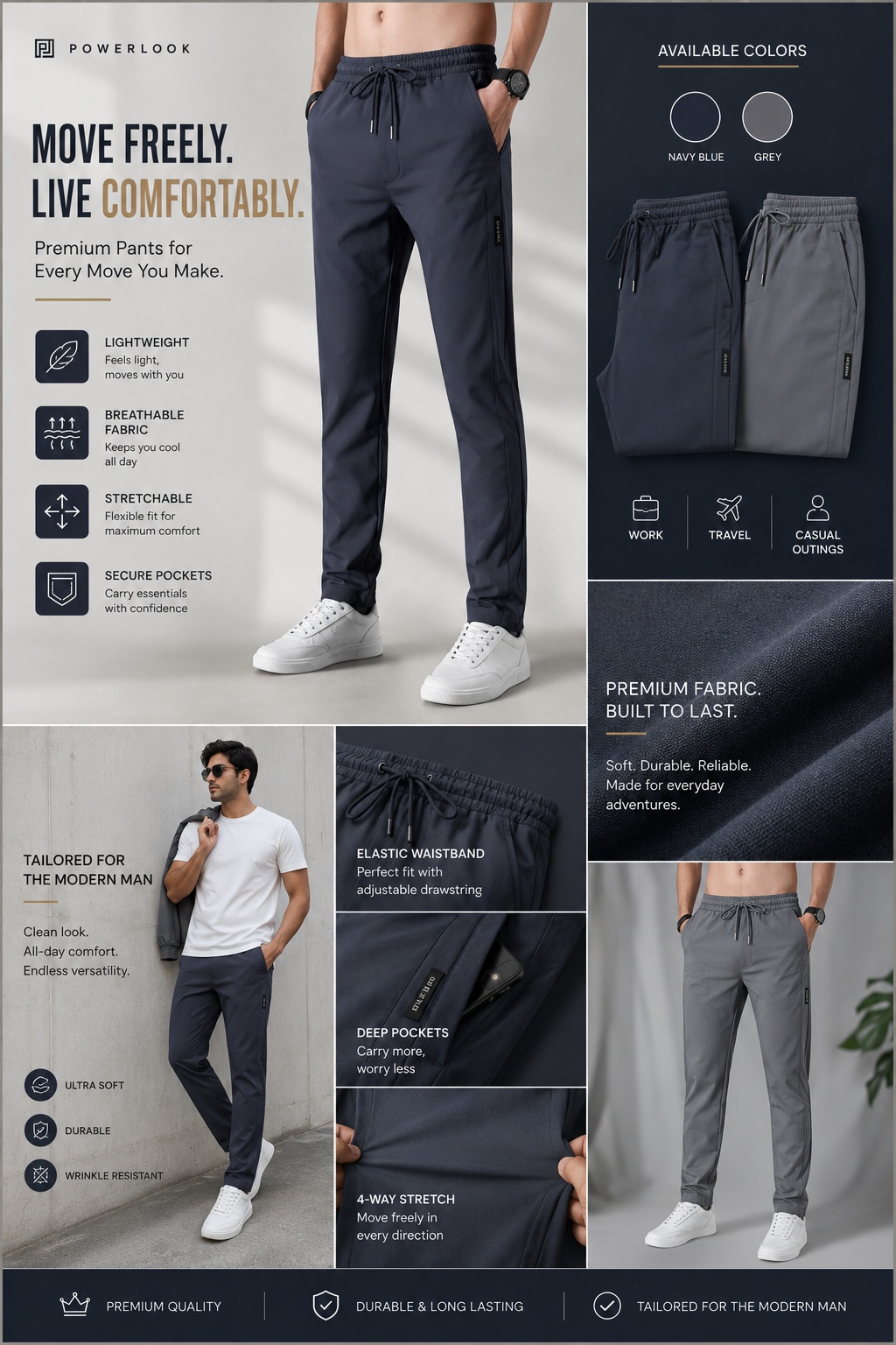 Lycra Track Pants: Buy 1 Get 1 Free
